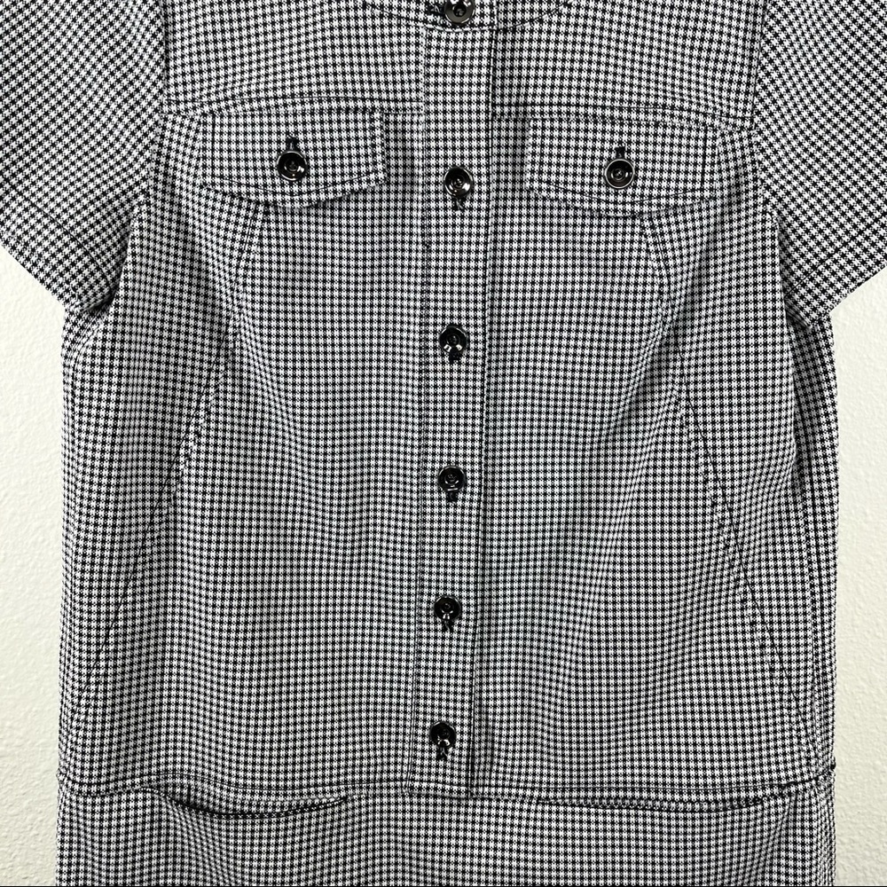 W By Worth Houndstooth 1/2 Button Drop Waist Shif… - image 2